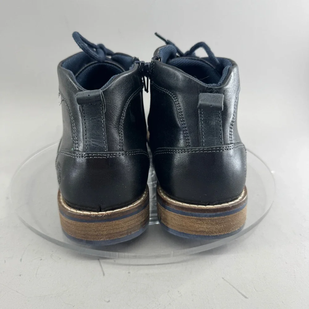 Steve Madden Mens Kramerr Leather Cap Toe Side Zip Chukka Boots Black Size 12